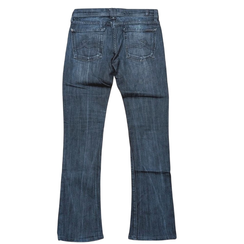 7 For All Mankind 27 Rocker Slim Boot Leg Bootcut‎ Jeans Dark Faded Wash Denim
